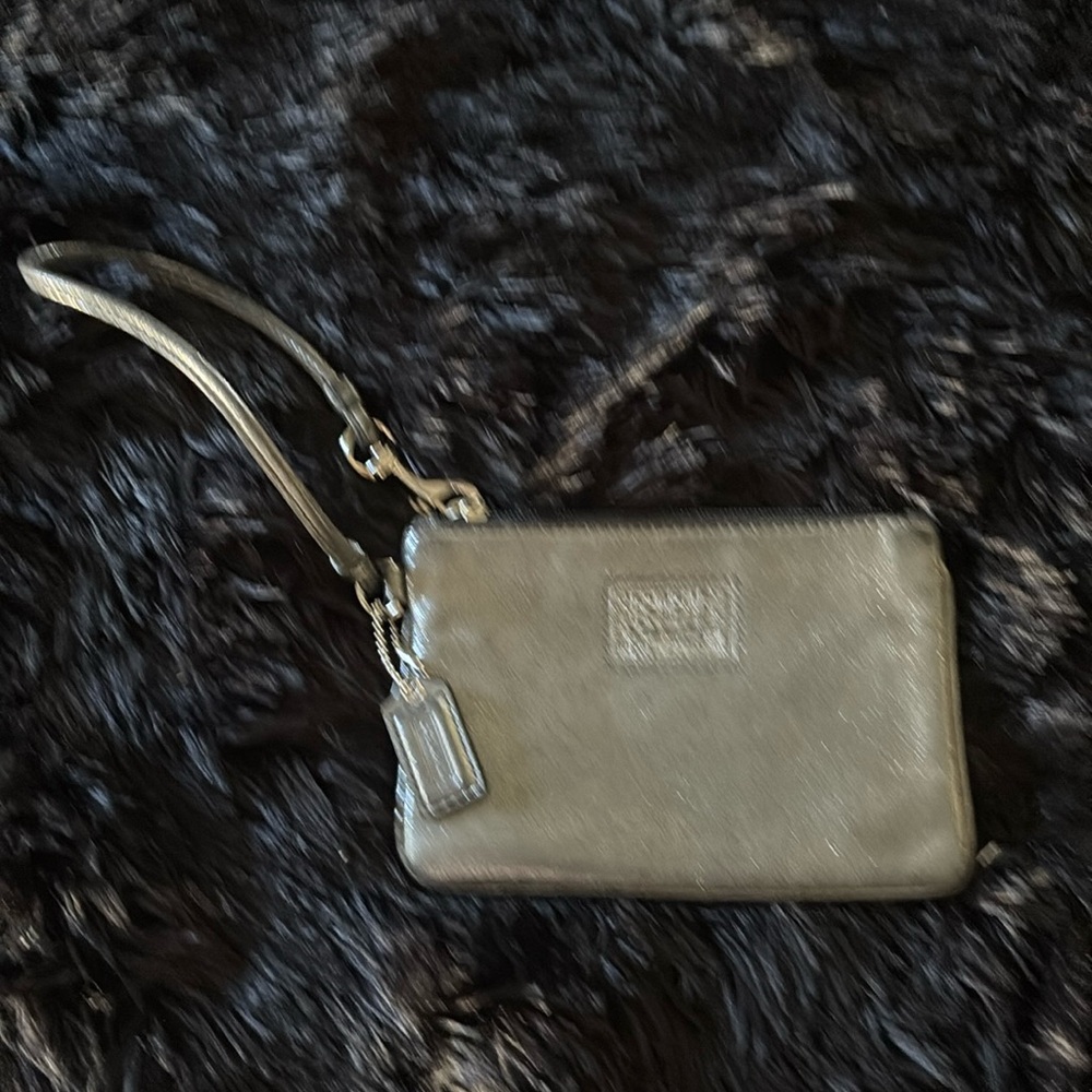 Coach silver wristlet